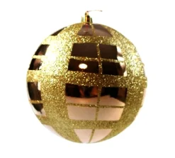 Hoff Weihnachtskugeln Ø 12 cm Gold Raute Bronze/Gold