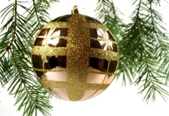 Hoff Weihnachtskugeln Ø 12 cm Gold Raute Bronze/Gold