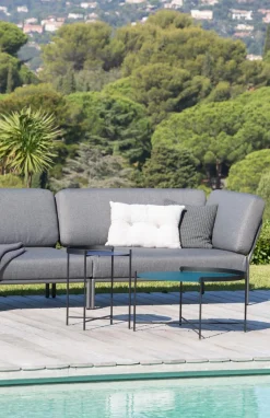 HOUE LEVEL Outdoor Sofa Lounge-Modul 2 Kohle Weiß Links