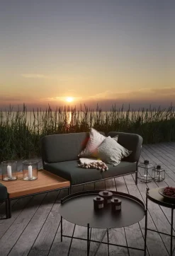 HOUE LEVEL Outdoor Sofa Lounge-Modul 2 Kohle Weiß Links