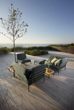 HOUE LEVEL Outdoor Sofa Lounge-Modul 2 Kohle Weiß Links