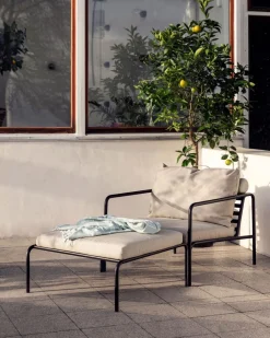 HOUE Outdoor Ottoman AVON schwarz Dunkelgrau