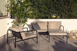 HOUE Outdoor Ottoman AVON schwarz Dunkelgrau