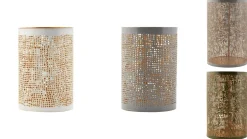 house doctor Windlicht Hurricane weiß/gold d:8cm h:12cm