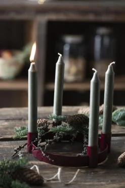 IB laursen Adventkerzenhalter f/4 Stabkerzen verschiebbare Halter rot