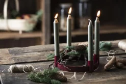 IB laursen Adventkerzenhalter f/4 Stabkerzen verschiebbare Halter rot