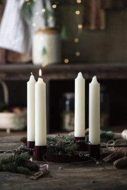 IB laursen Adventkerzenhalter f/4 rustikale Kerzen Ø:3,8 verschiebbare Halter rot