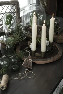 IB laursen Adventkerzenhalter f/4 rustikale Kerzen Ø:3,8 verschiebbare Halter rot