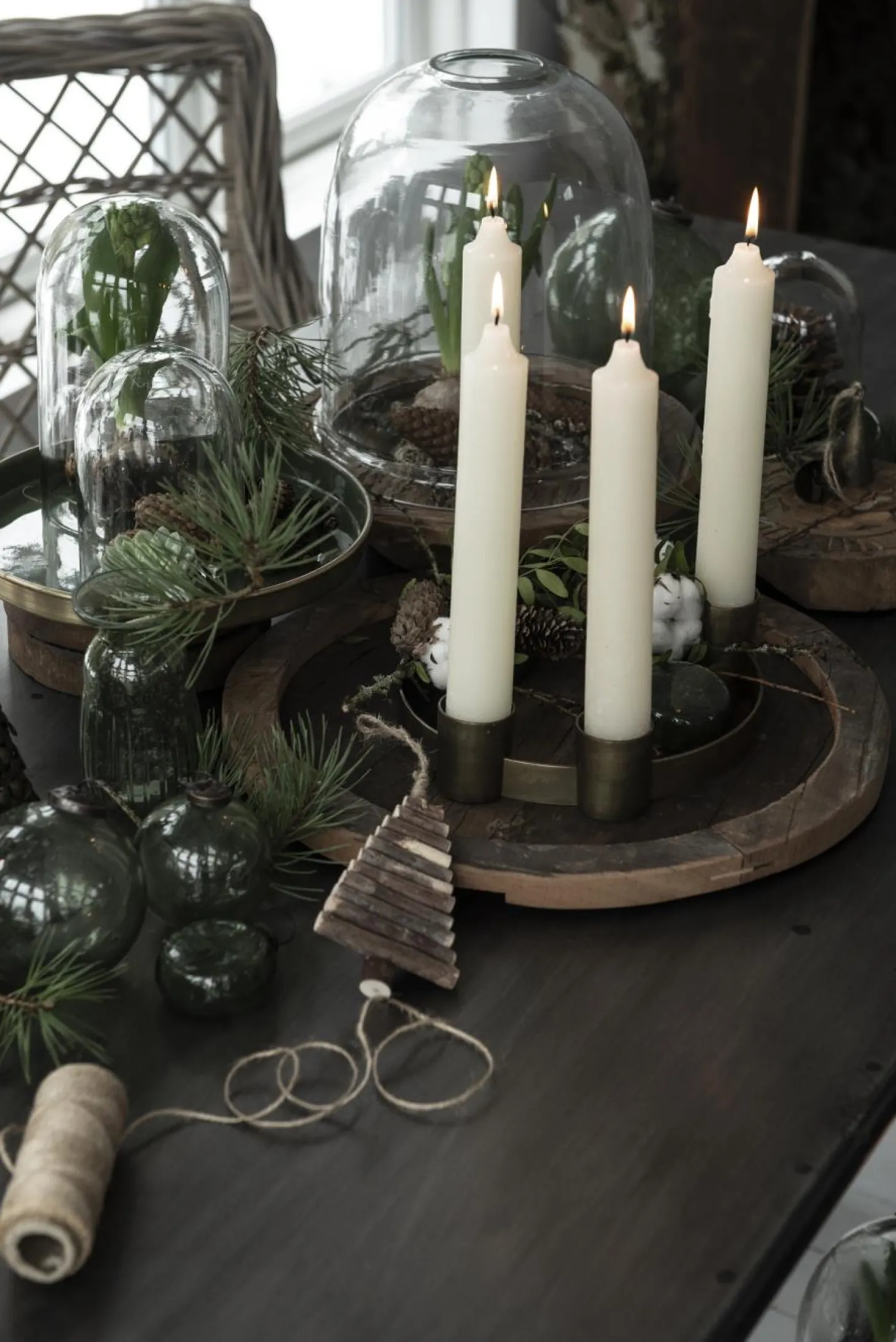 IB laursen Adventkerzenhalter f/4 rustikale Kerzen Ø:3,8 verschiebbare Halter rot