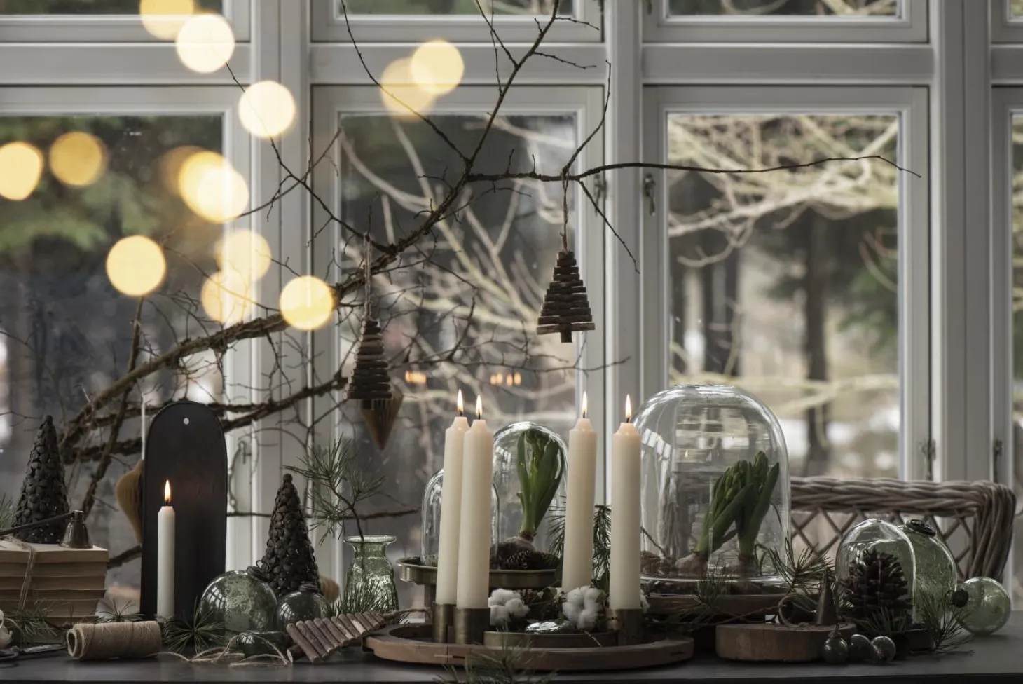 IB laursen Adventkerzenhalter f/4 rustikale Kerzen Ø:3,8 verschiebbare Halter rot