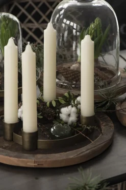 IB laursen Adventkerzenhalter f/4 rustikale Kerzen Ø:3,8 verschiebbare Halter rot