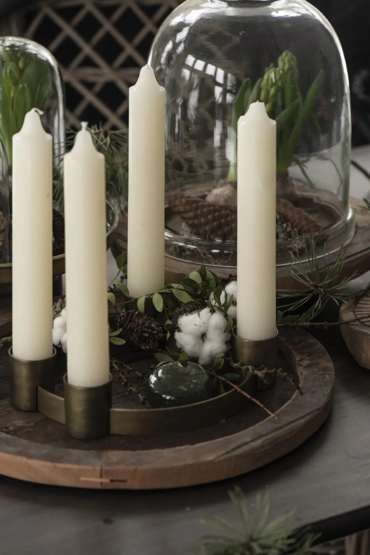 IB laursen Adventkerzenhalter f/4 rustikale Kerzen Ø:3,8 verschiebbare Halter rot