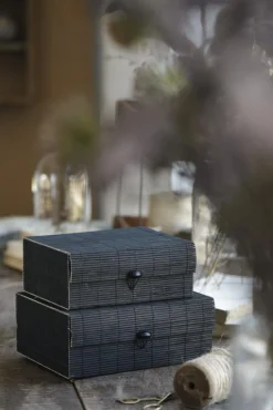 IB laursen Bambusschachtel Schwarz B: 14,5 H: 7 L: 18 cm