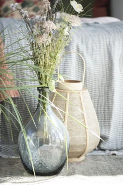 IB laursen Bauchige Glasvase grau mundgeblasen Höhe 28 cm, Ø 17 cm