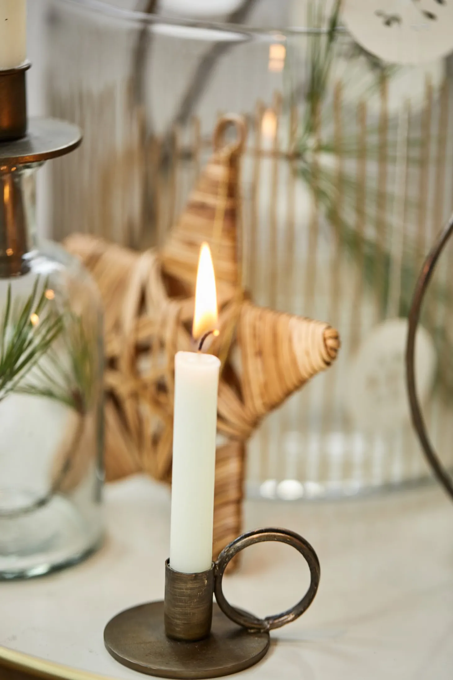 IB laursen Dünne hohe Kerze creme