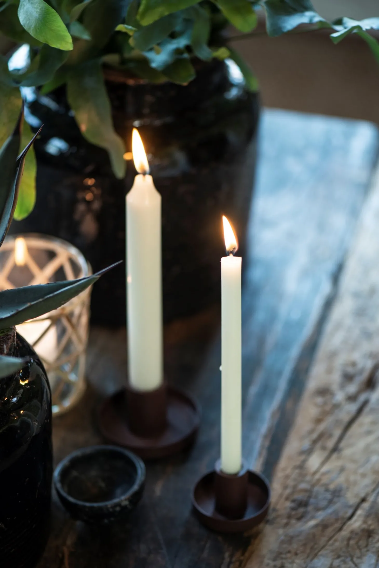 IB laursen Dünne hohe Kerze creme