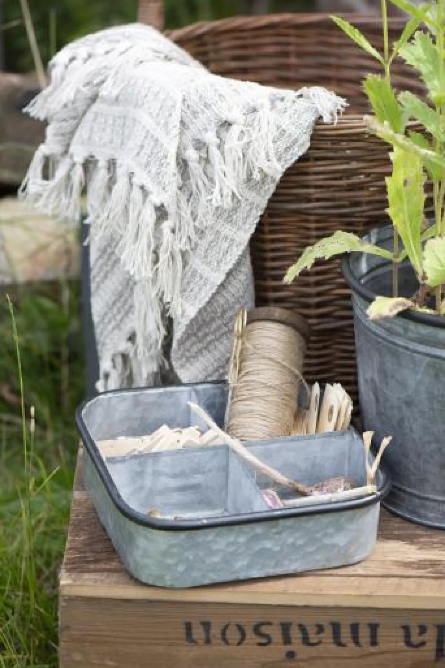 IB laursen Plaid creme/Natur Streifenmuster