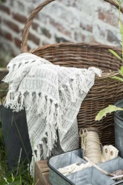 IB laursen Plaid creme/Natur Streifenmuster