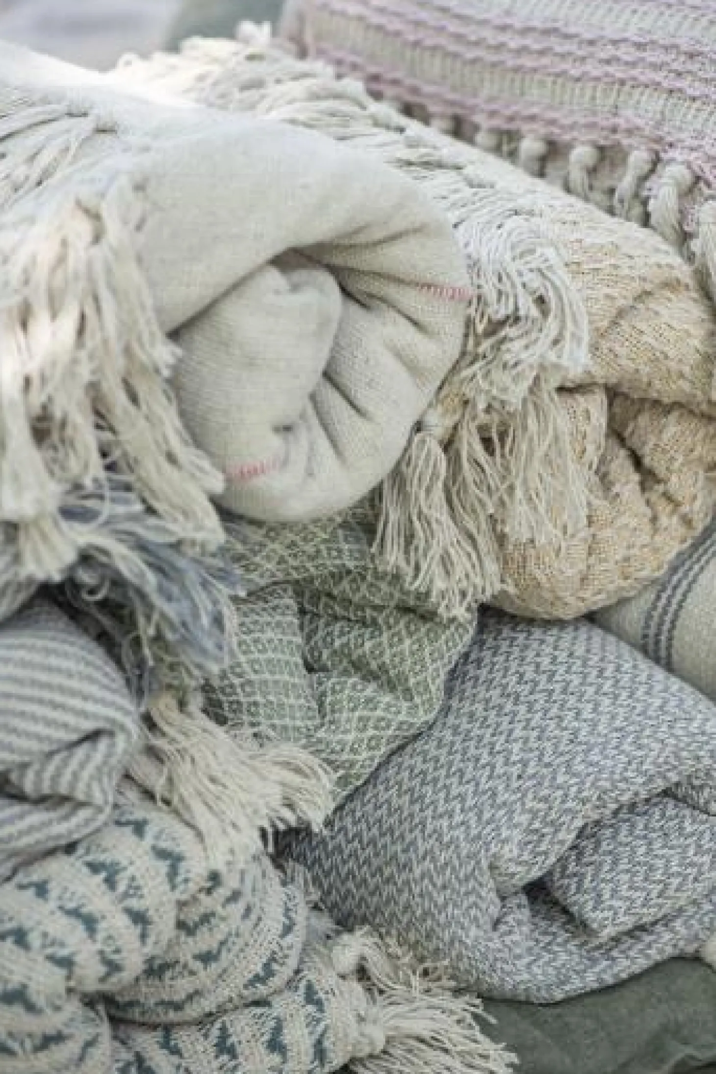 IB laursen Plaid creme/Natur Streifenmuster