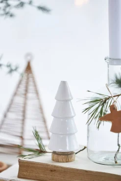 IB laursen Tannenbaum stehend weiß emailliert Höhe: 12,5 Ø: 4,5