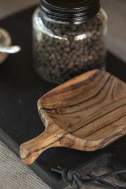 IB laursen Tappasschale eckig mit Griff - geöltes Akazienholz