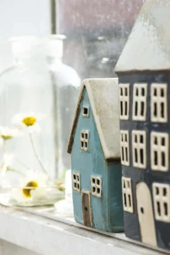 IB laursen Teelichthalter Nyhavn Dach schwarz 2 Schornsteine