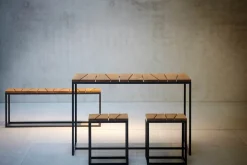 Jan Kurtz Alois Outdoorset 1 Tisch,1 Bänke, 2 Hocker schwarz