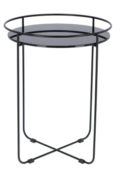 Jan Kurtz Beistelltisch Clock Schwarz / esg-Glas schwarz 53*Ø40