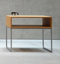 Jan Kurtz Beistelltisch Dina Rechteckig Tablett Weiß / Gestell Lunasilber