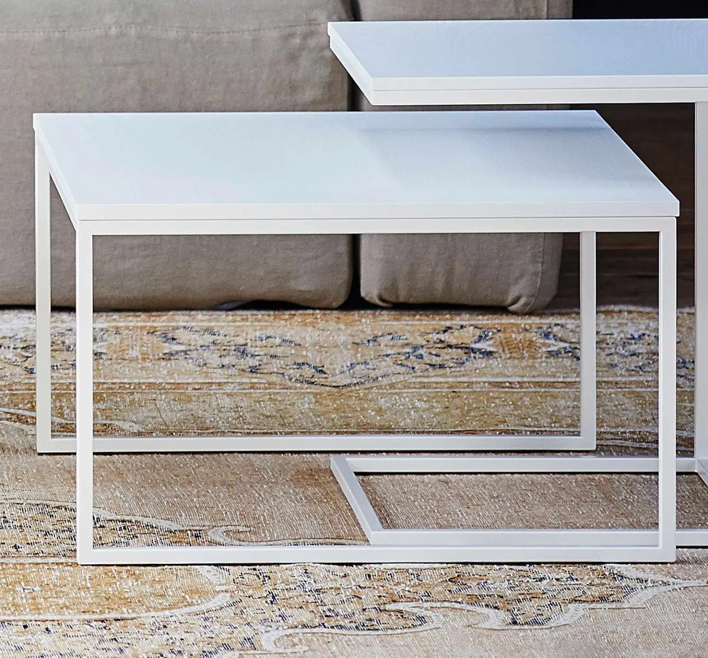 Jan Kurtz Beistelltisch Flat Quadratisch 60 cm Weiß/Esche Weiß