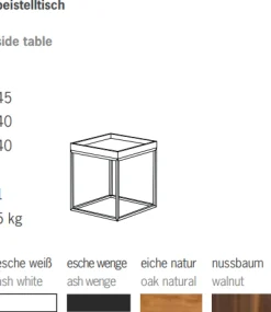 Jan Kurtz Beistelltisch Pino Quadratisch Gestell weiß Tablett Eiche Natur