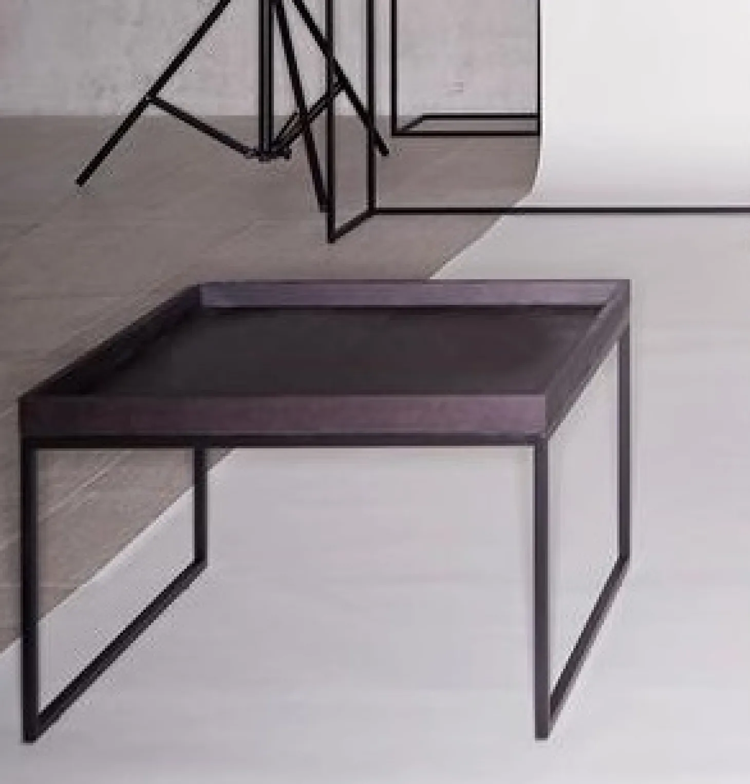 Jan Kurtz Beistelltisch Pizzo Quadratisch 60 cm Tablett Wenge / Gestell Schwarz