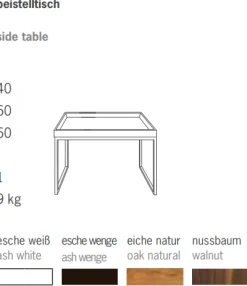 Jan Kurtz Beistelltisch Pizzo Quadratisch 60 cm Tablett Wenge / Gestell Schwarz