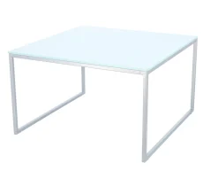 Jan Kurtz Classico Beistelltisch Rechteckig Gestell Lunasilber / Platte Weiß