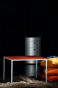 Jan Kurtz Classico Beistelltisch Rechteckig Gestell Lunasilber / Platte Weiß