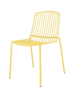 Jan Kurtz Mori Outdoor Stuhl aus Stahl gelb ohne Armlehnen