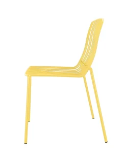 Jan Kurtz Mori Outdoor Stuhl aus Stahl gelb ohne Armlehnen