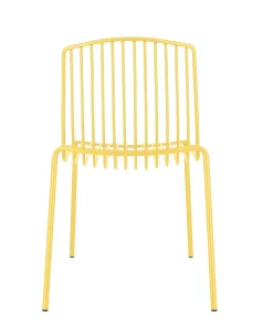 Jan Kurtz Mori Outdoor Stuhl aus Stahl gelb ohne Armlehnen