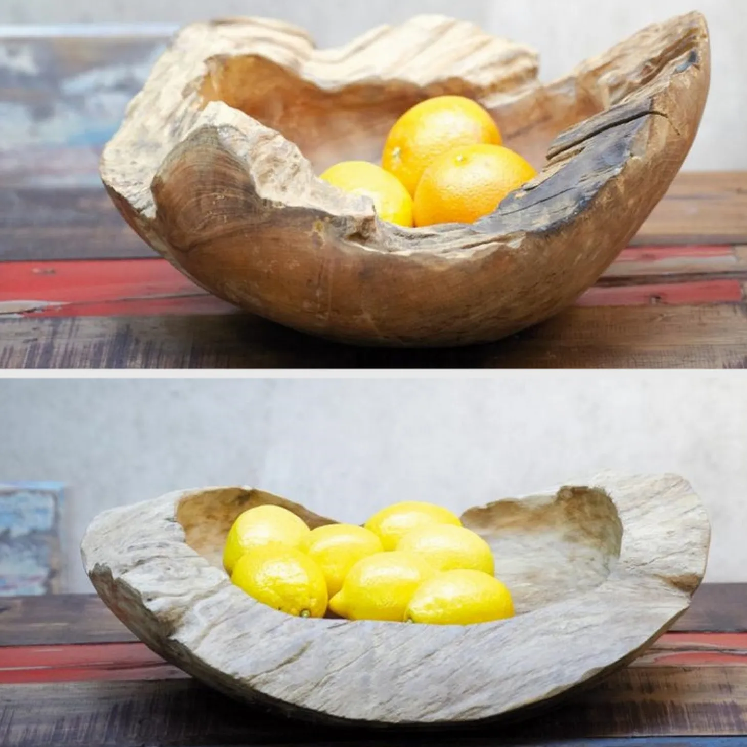 Jan Kurtz Natural Schale Teak Unikat H: 11 cm D: 30 cm