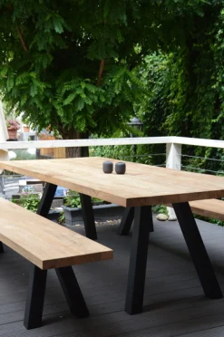 Jan Kurtz Outdoor Bank Bradford natur schwarz 45x240x40