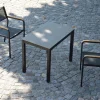 Jan Kurtz Outdoor Tisch Quadrat Keramik Grau / natur eloxiert 80x50