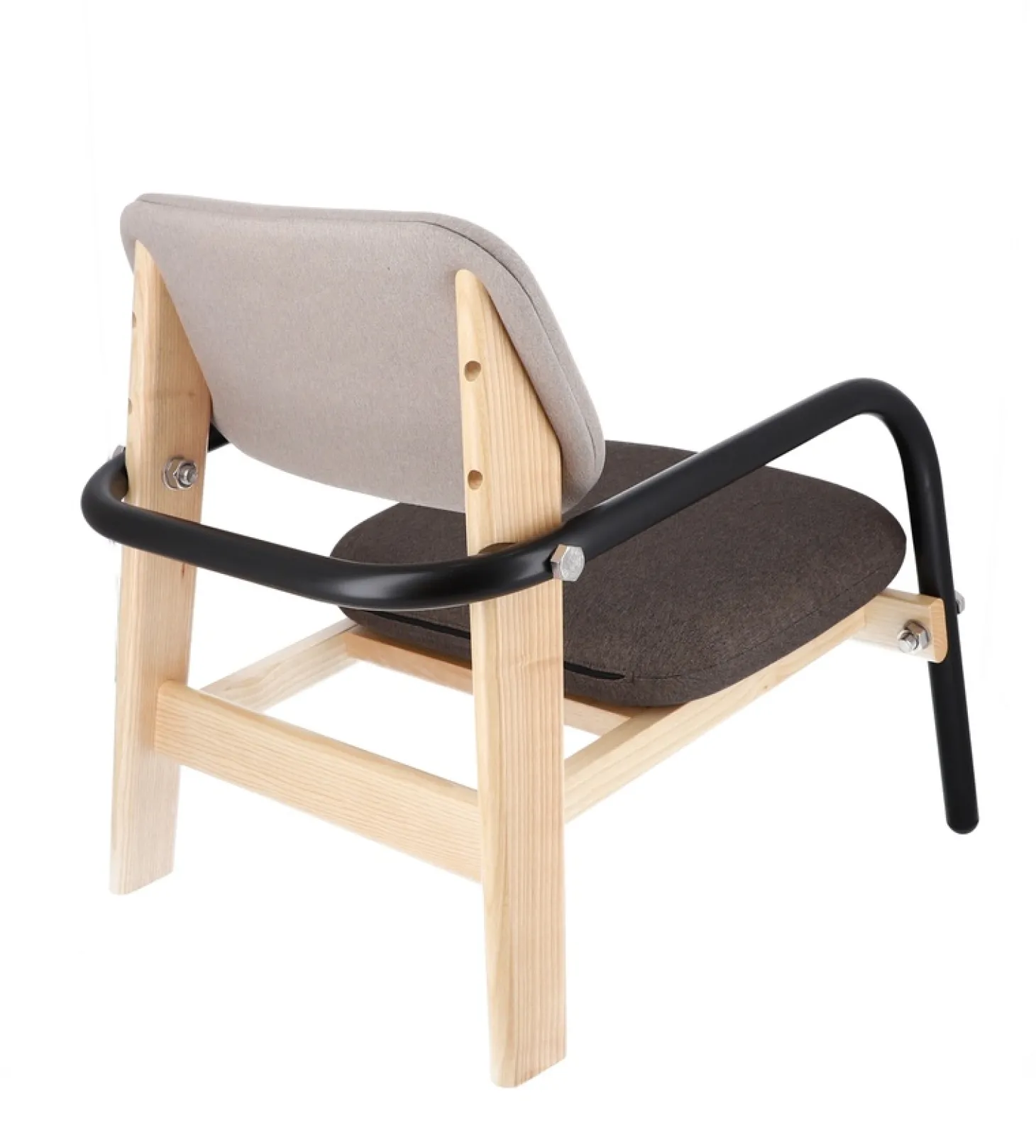 Jan Kurtz Sessel BILLY, Gestell: Esche, Armlehne: Stahlrohr schwarz/braun/beige