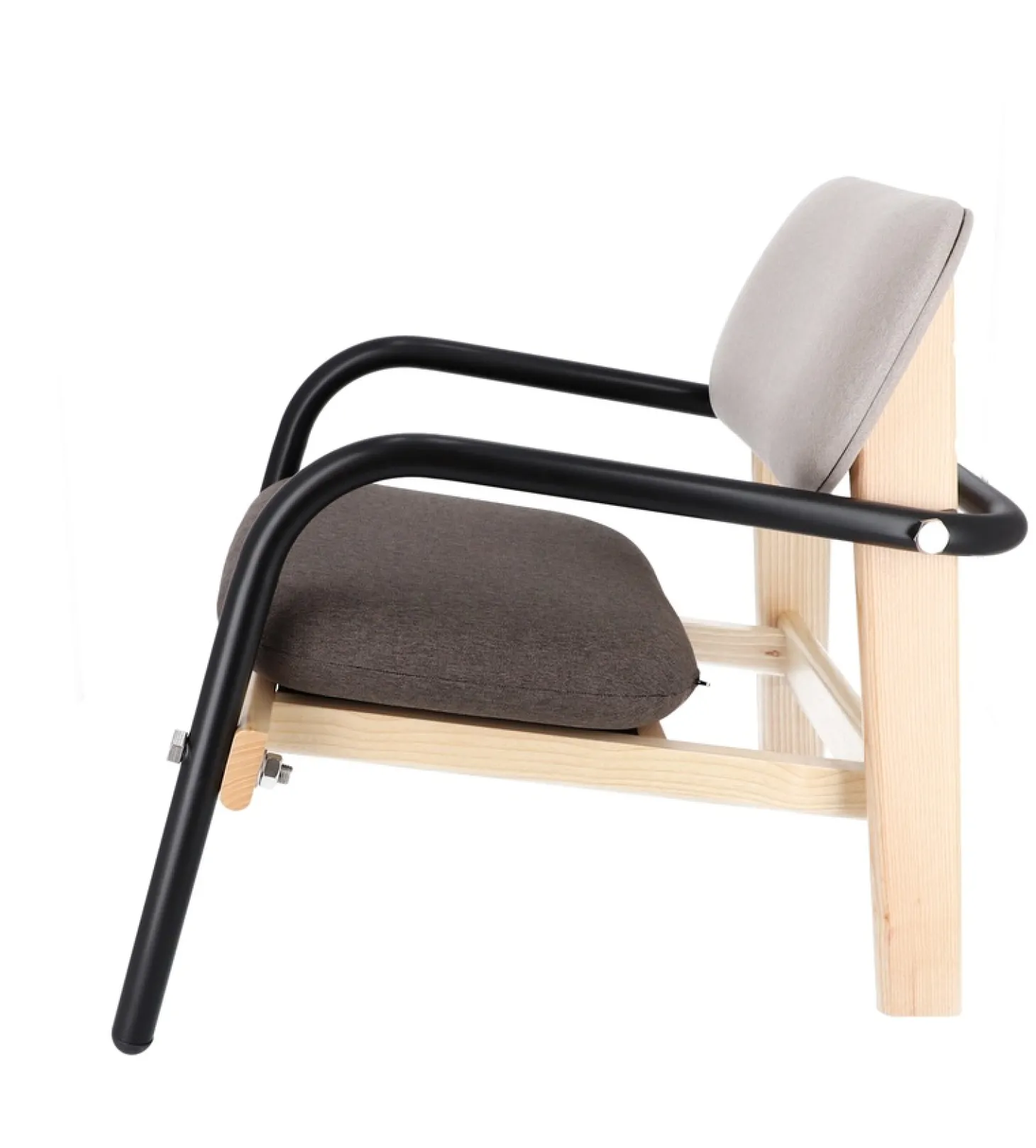 Jan Kurtz Sessel BILLY, Gestell: Esche, Armlehne: Stahlrohr schwarz/braun/beige