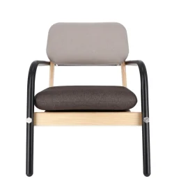 Jan Kurtz Sessel BILLY, Gestell: Esche, Armlehne: Stahlrohr schwarz/braun/beige