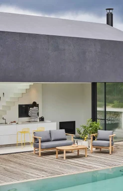 Jan Kurtz Sofa Outdoor 2-Sitzer Alva aus massivem Teakholz