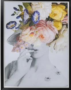 Kare Bild Frame Flower Lady Pastell 154 x 117 cm