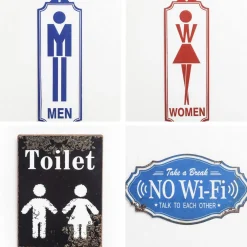 Kare Deko Schild Toilet Men