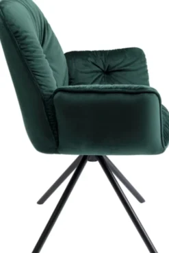 Kare Mila Armlehnstuhl - grün Velours