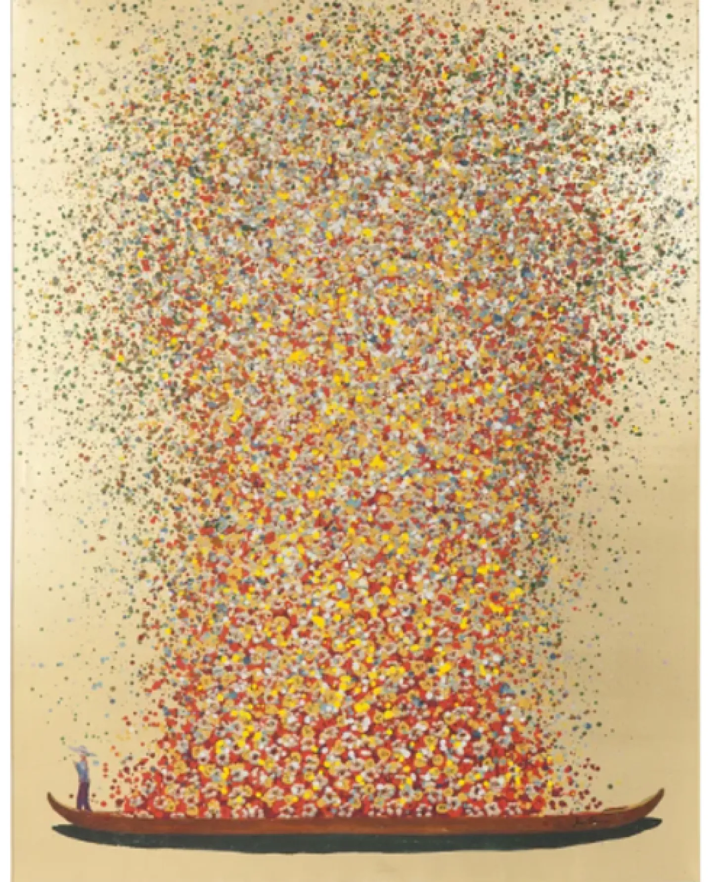 Kare Touched Flower Boat 100 x 80 Gold Rot