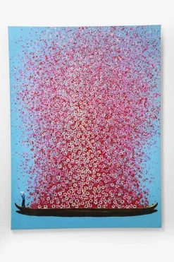 Kare Touched Flower Boat - Bild 160x120 cm rosa blau